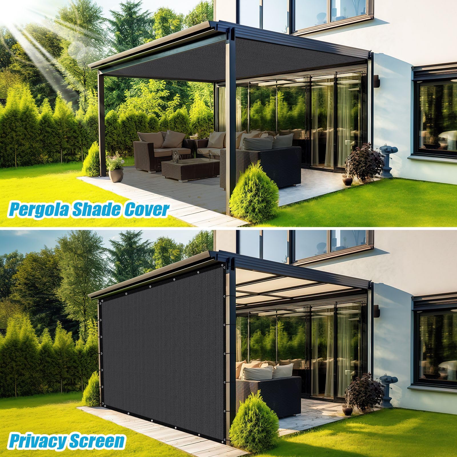 Amagenix shade cloth with zip ties and bungee balls included