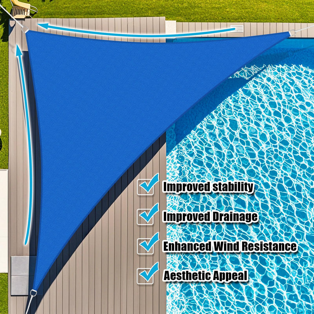 Amagenix shade sail blocking sunlight in a garden