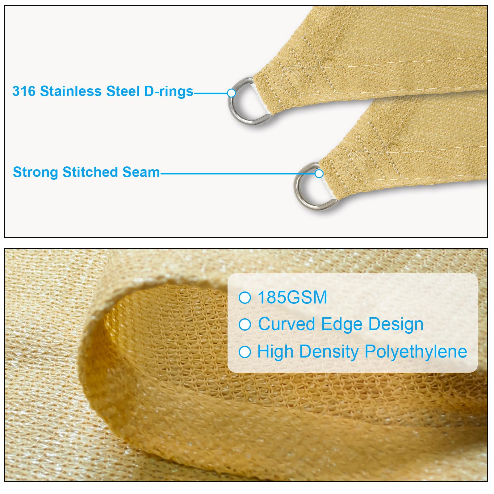 Amagenix shade sail curved edge design for stability