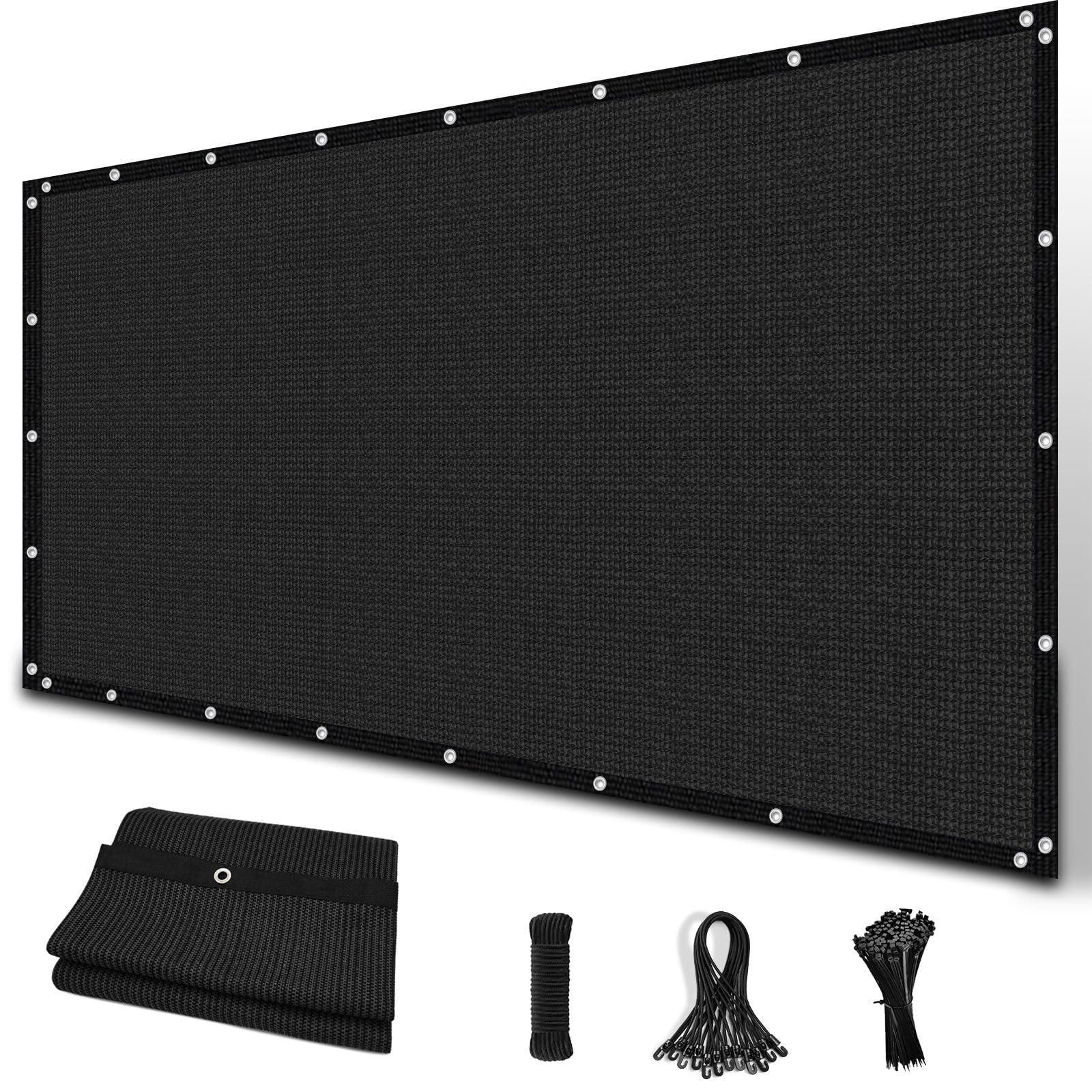 Amagenix Sun Shade Cloth 10' x 12' in black, front view