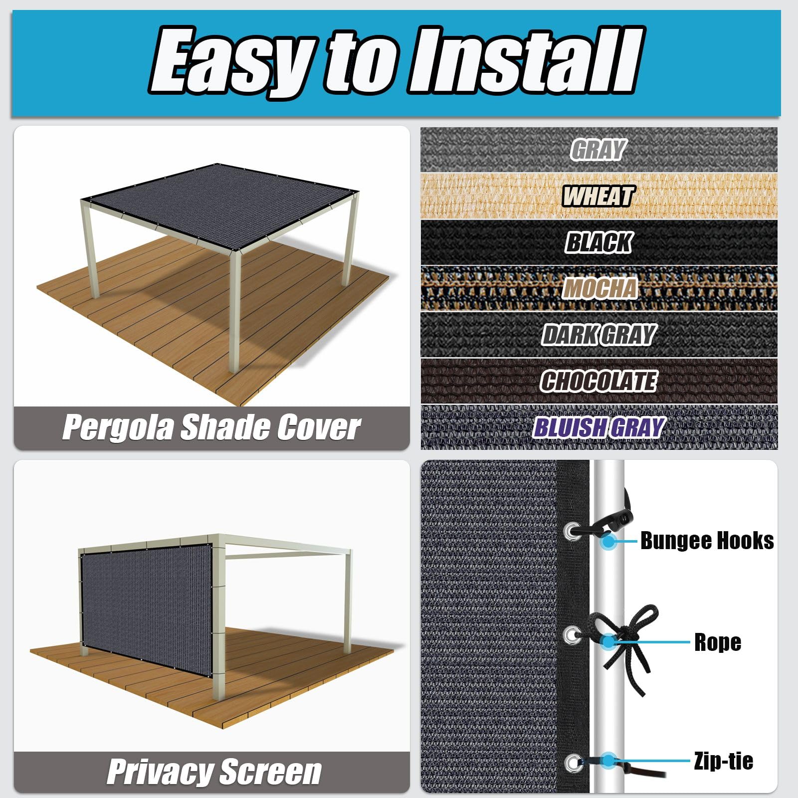 Amagenix Sun Shade Cloth showing breathable material