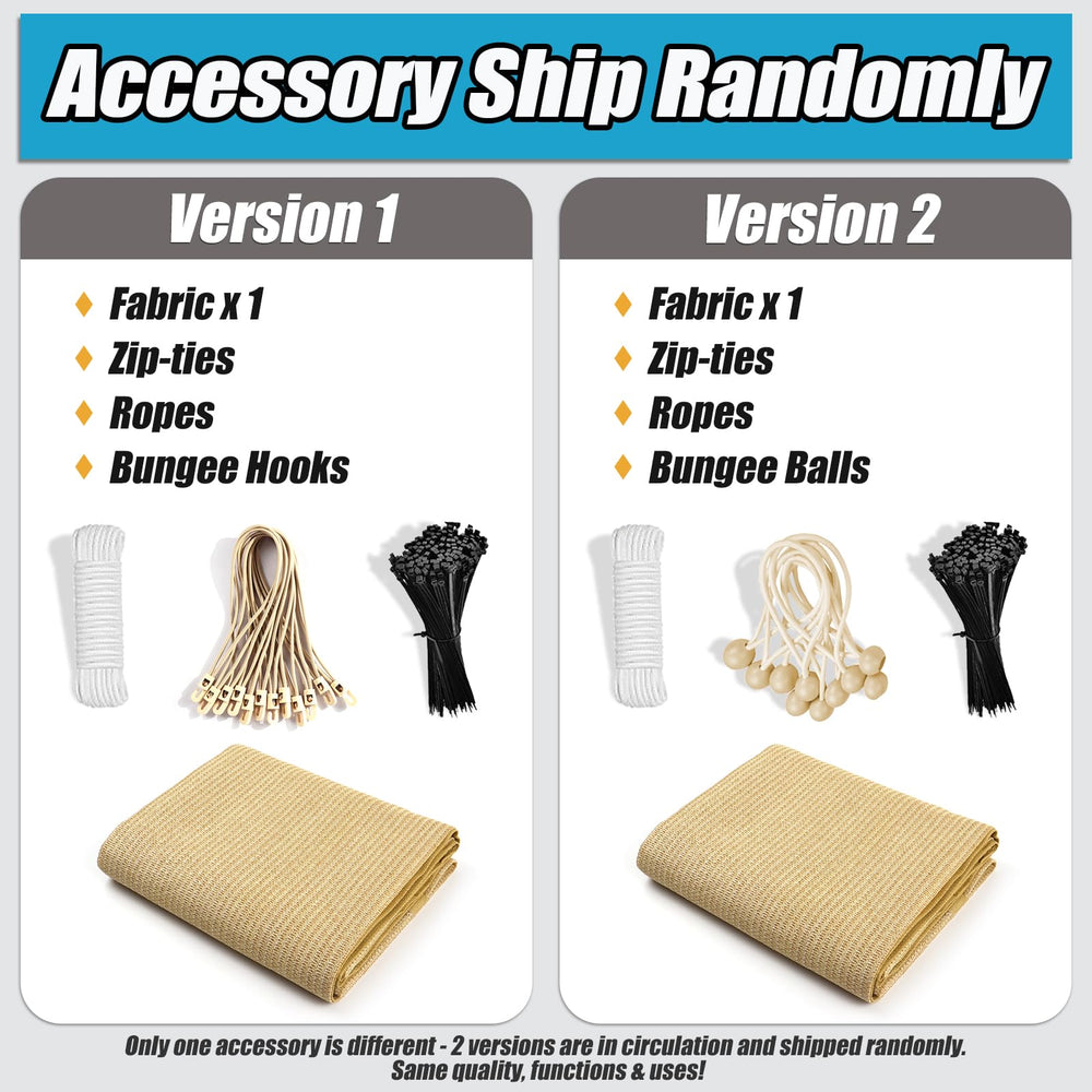 Amagenix Sun Shade Cloth showing bungee balls and ties