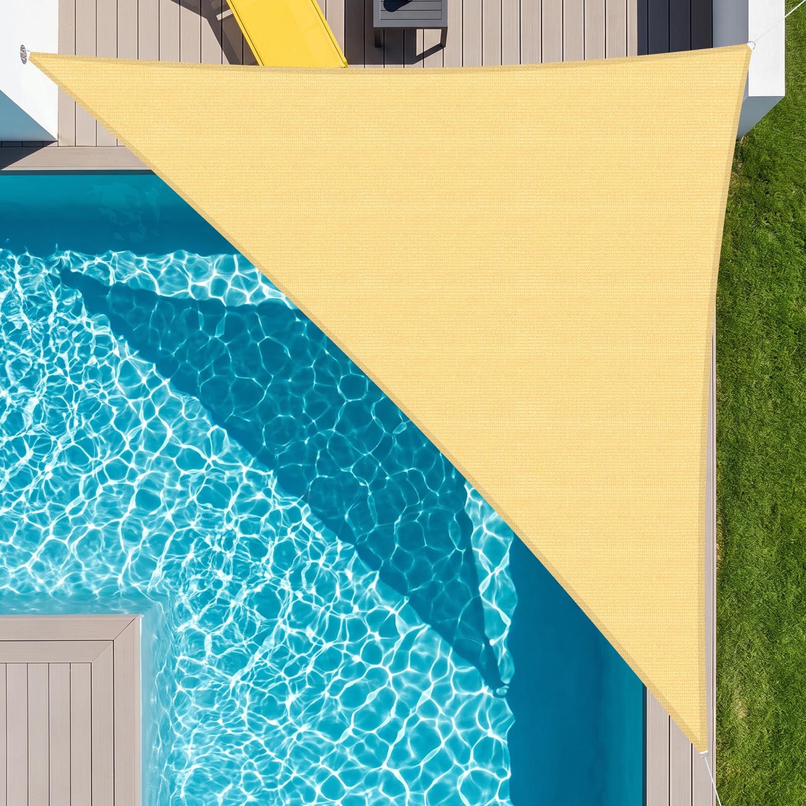 Amagenix Sun Shade Sail 20' X 20' X 28.3' Triangle in Sand