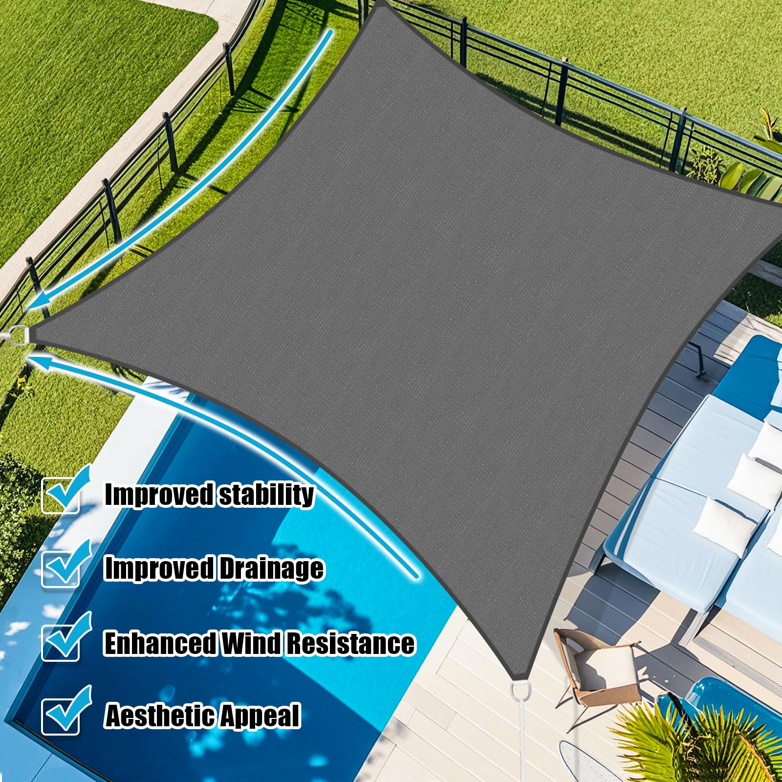 Amagenix Sun Shade Sail curved edge design