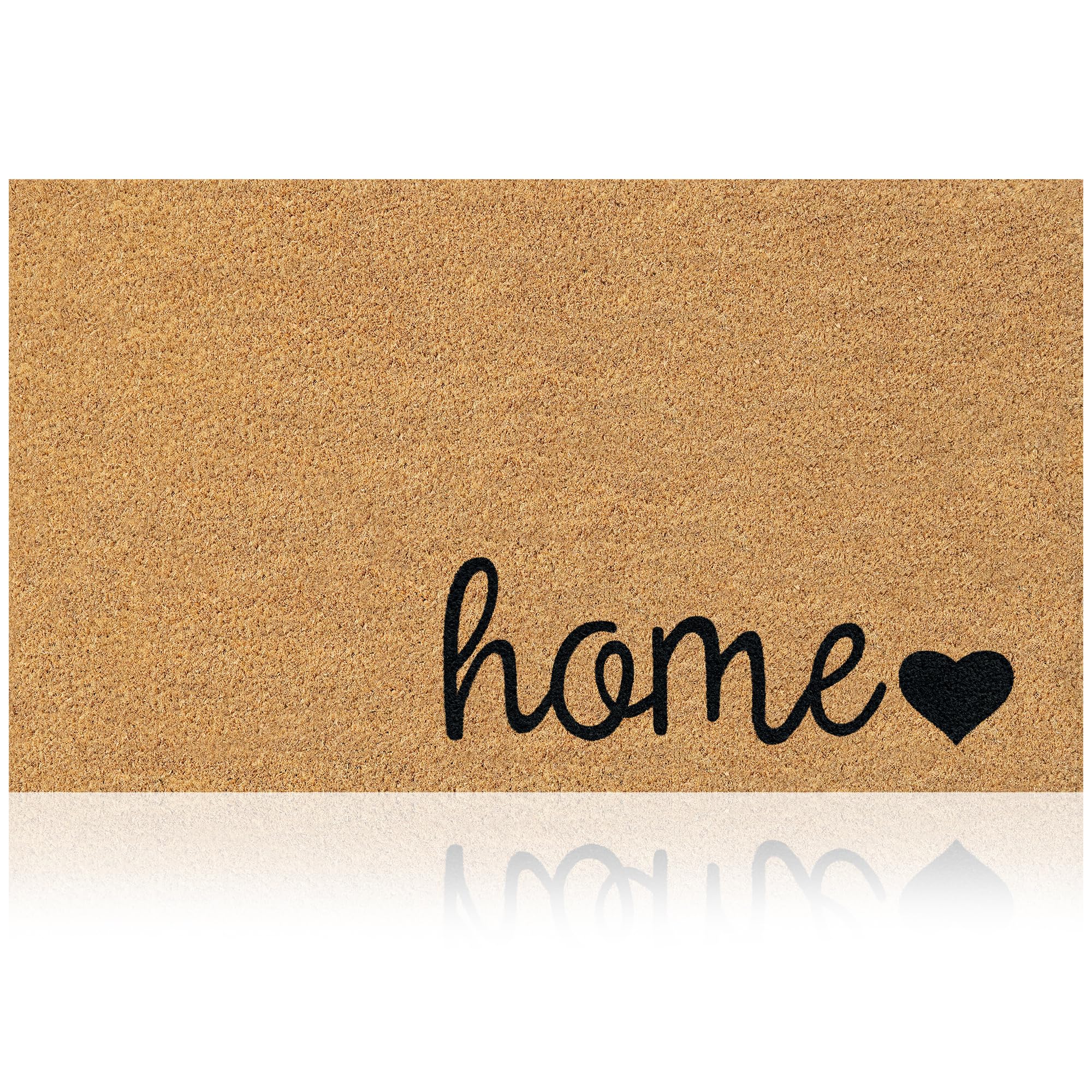 AMARU Coco Welcome Mat front view with Home Love design