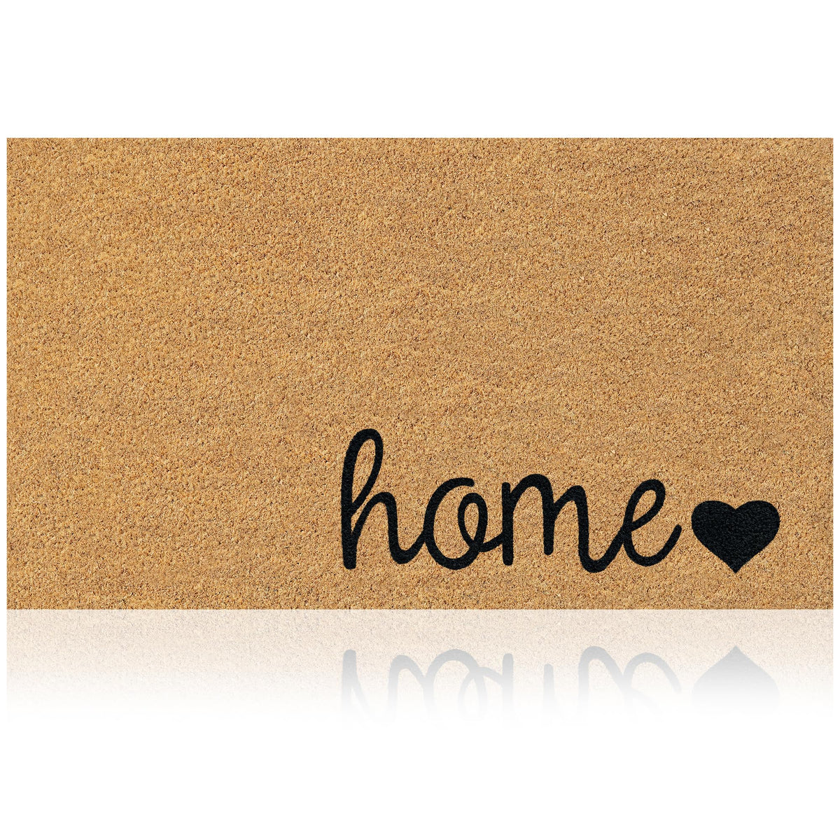 AMARU Coco Welcome Mat front view with Home Love design