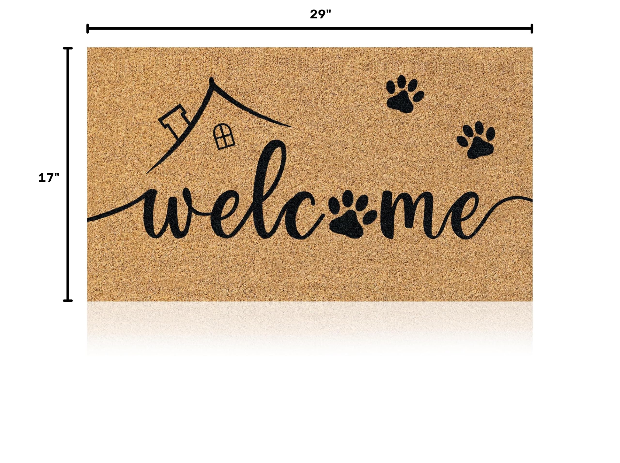 AMARU Coir Welcome Mat non-slip backing close-up