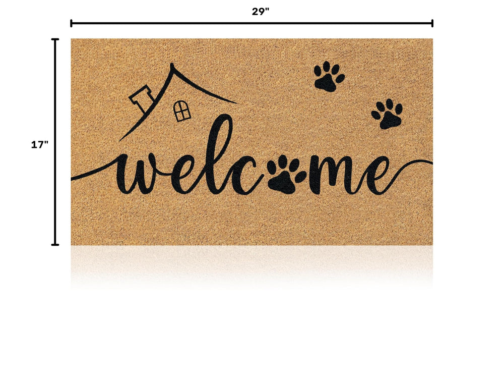 AMARU Coir Welcome Mat non-slip backing close-up