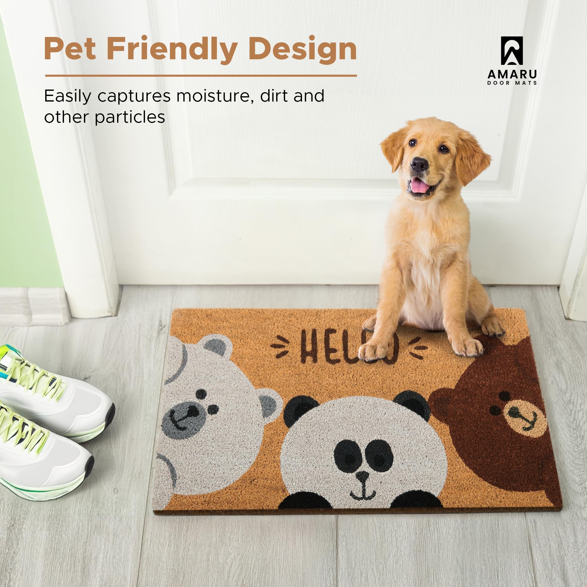 AMARU Coir Welcome Mat packaging display