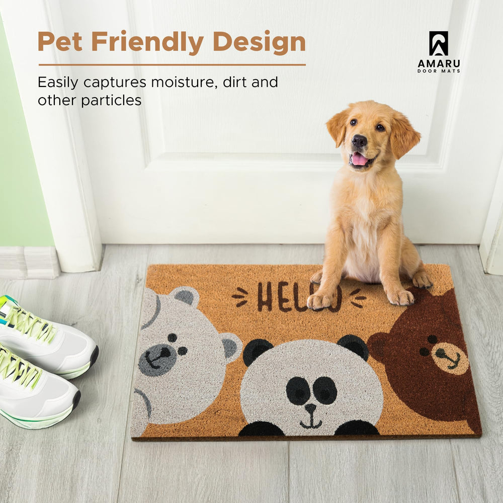 AMARU Coir Welcome Mat packaging display