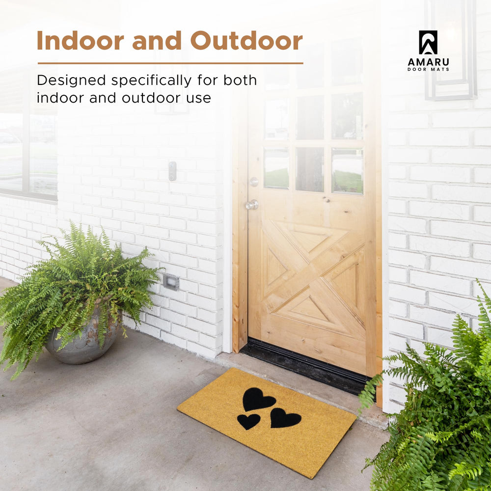 AMARU DOOR MATS Coir Welcome Mat beside front door