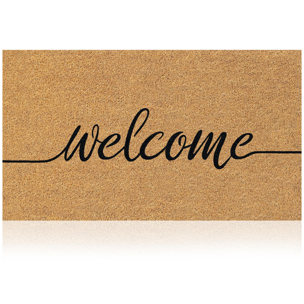AMARU DOOR MATS Coir Welcome Mat front view, rectangular shape