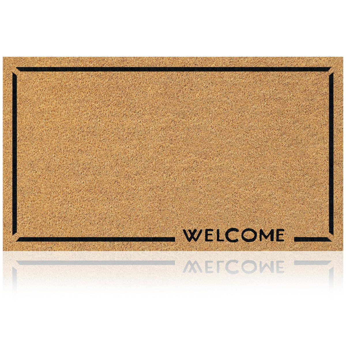AMARU DOOR MATS Coir Welcome Mat front view, Welcome Classic 2 design