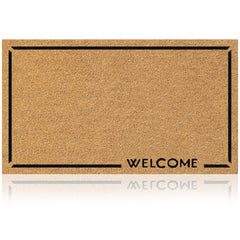AMARU DOOR MATS Coir Welcome Mat front view, Welcome Classic 2 design