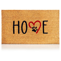 AMARU DOOR MATS Coir Welcome Mat front view with dog footprints