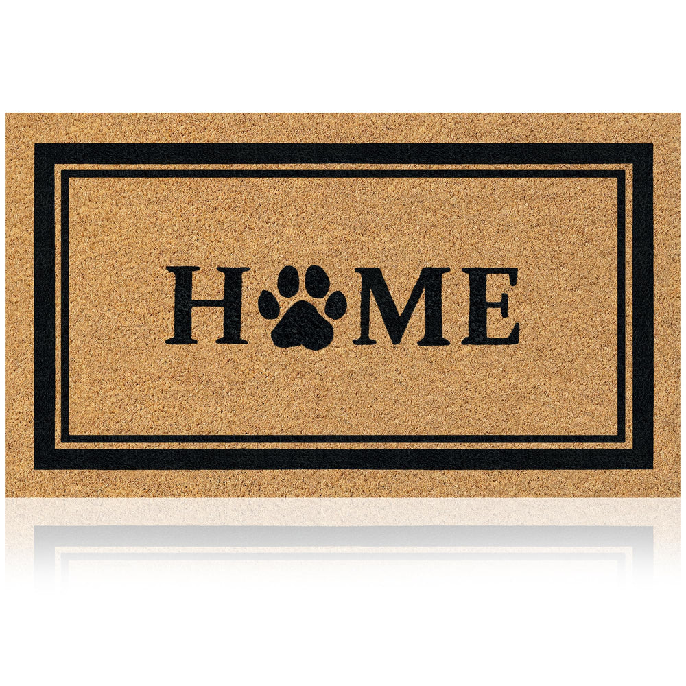 AMARU DOOR MATS Coir Welcome Mat front view with Home Dog Classic design