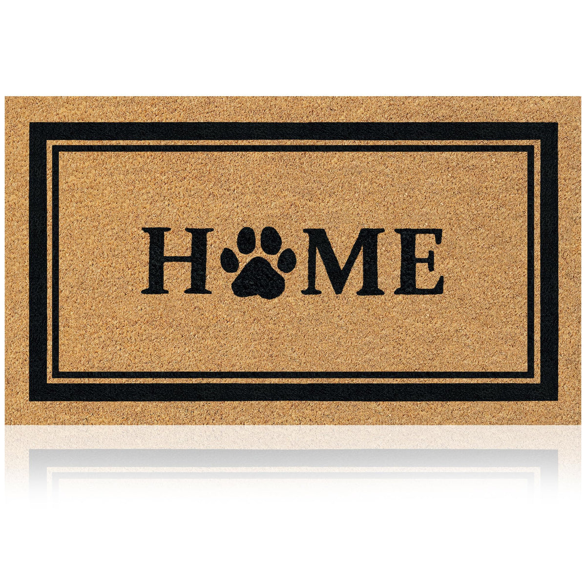 AMARU DOOR MATS Coir Welcome Mat front view with Home Dog Classic design