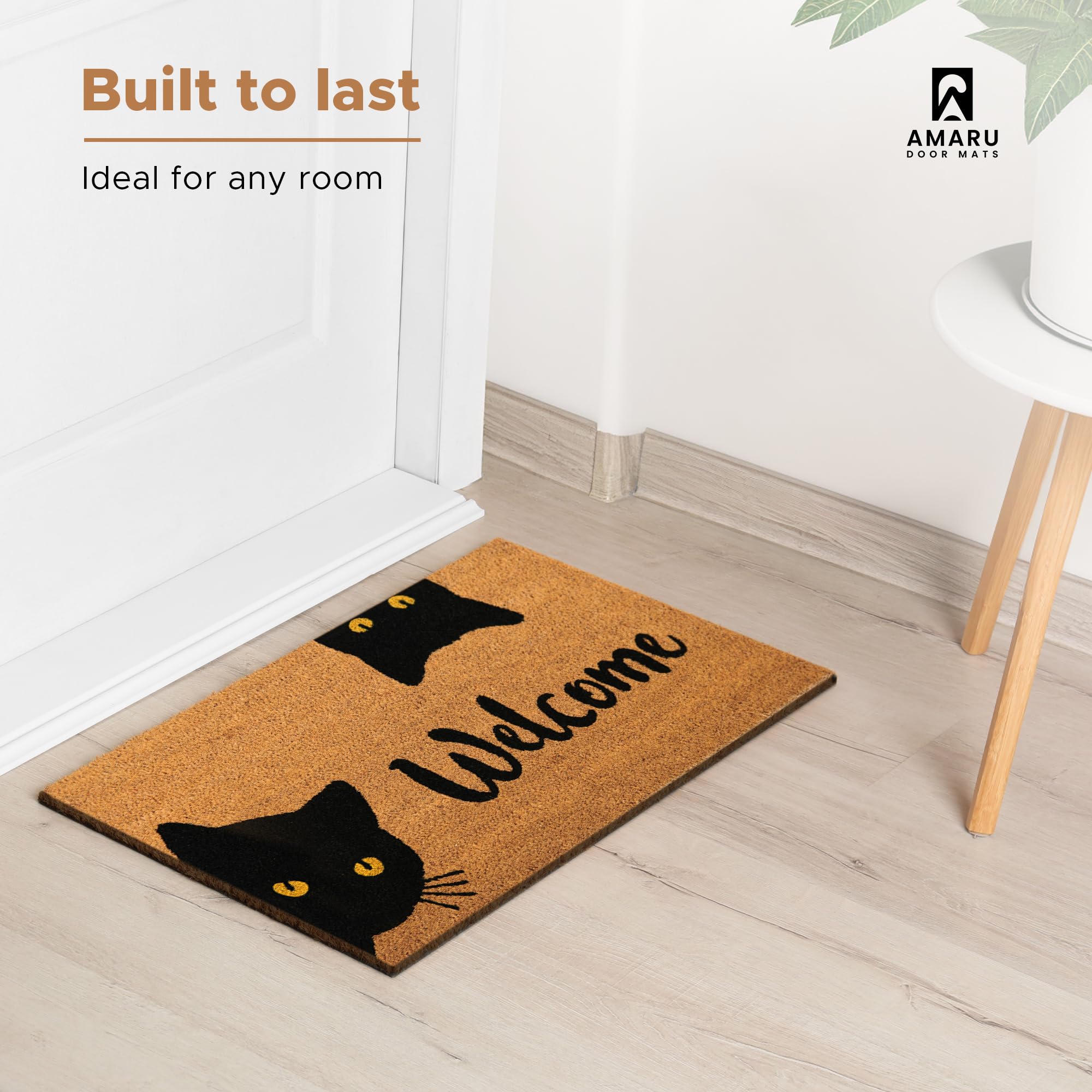 AMARU DOOR MATS Coir Welcome Mat in a garden setting