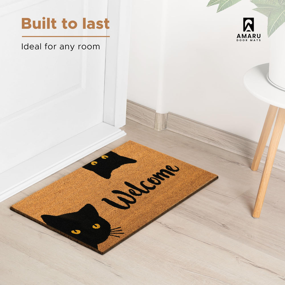 AMARU DOOR MATS Coir Welcome Mat in a garden setting