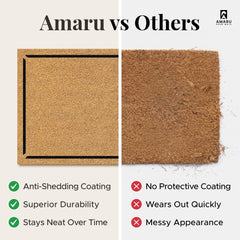 AMARU DOOR MATS Coir Welcome Mat in outdoor setting at front door
