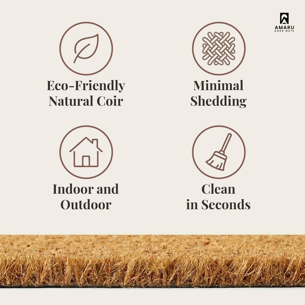 AMARU DOOR MATS Coir Welcome Mat packaging display