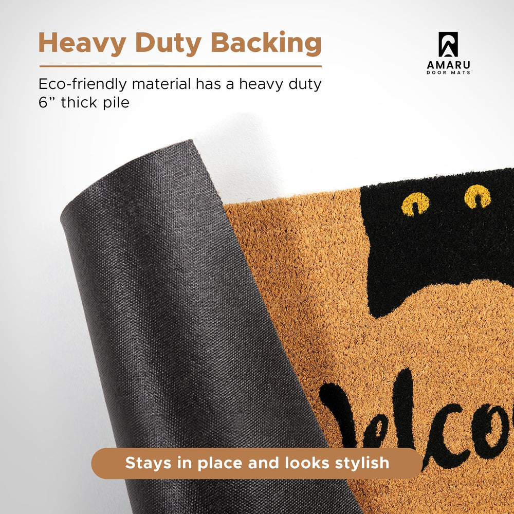AMARU DOOR MATS Coir Welcome Mat packaging display