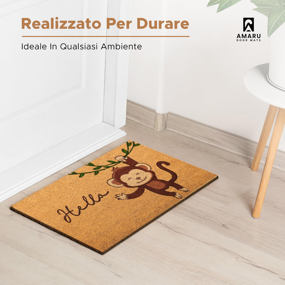 AMARU DOOR MATS Coir Welcome Mat placed at an entrance