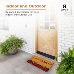 AMARU DOOR MATS Coir Welcome Mat side view showing thickness