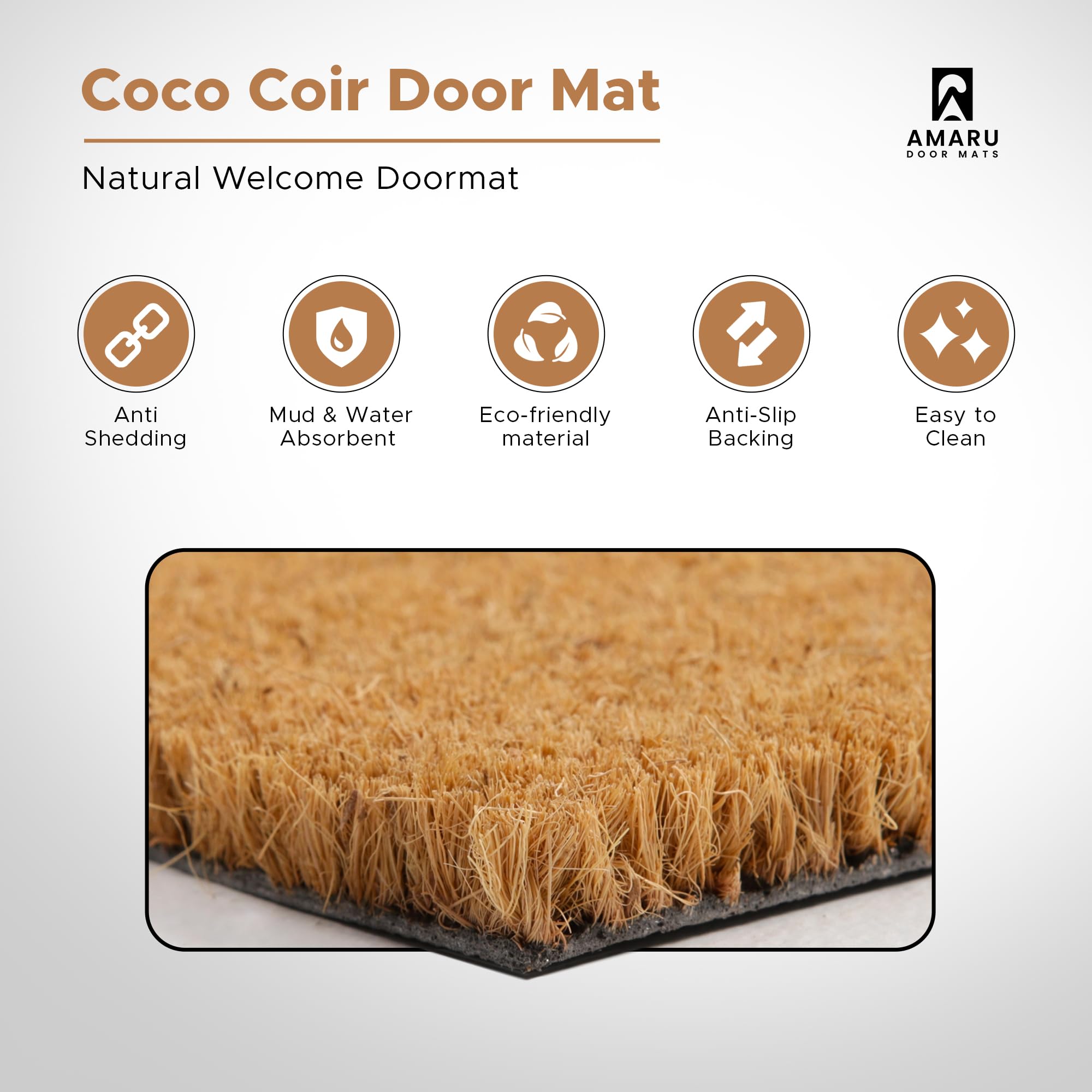 AMARU DOOR MATS Daisy Welcome Mat in a garden setting