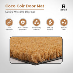 AMARU DOOR MATS Daisy Welcome Mat in a garden setting