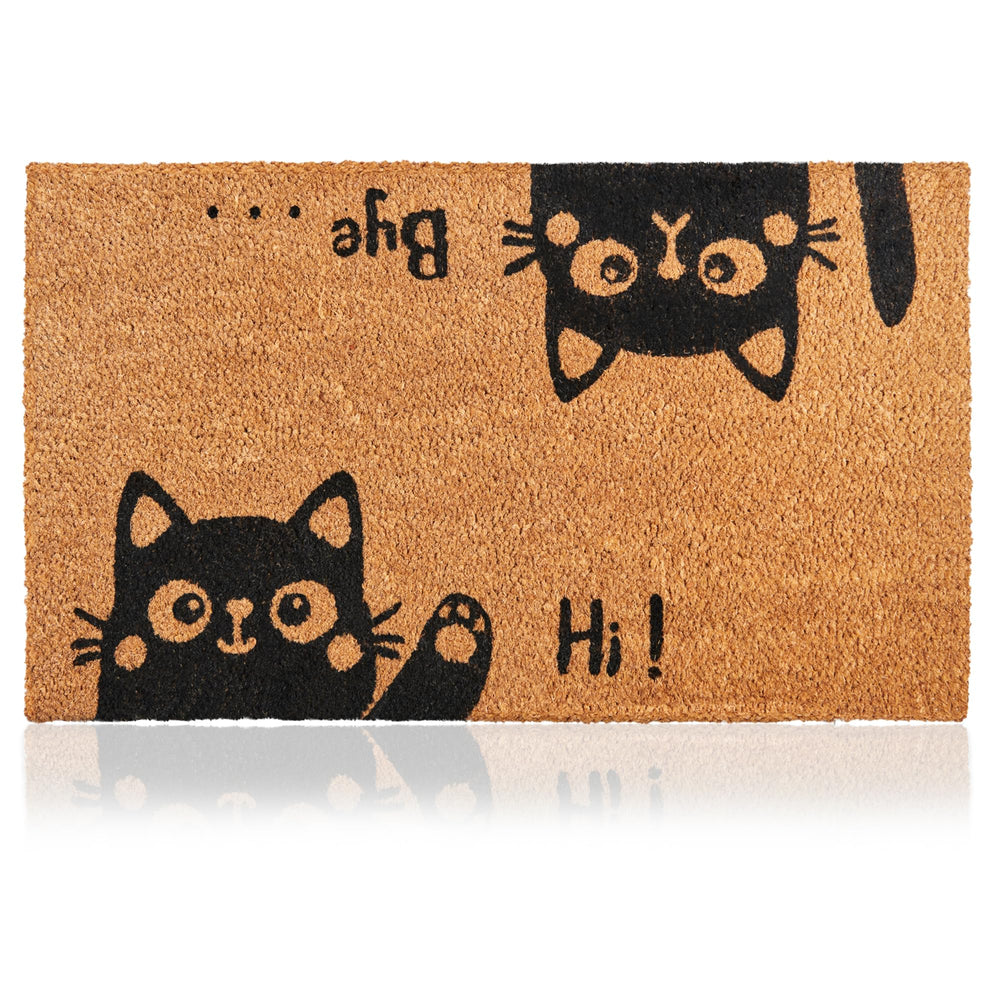 AMARU DOOR MATS Hi-Bye Cat welcome mat front view