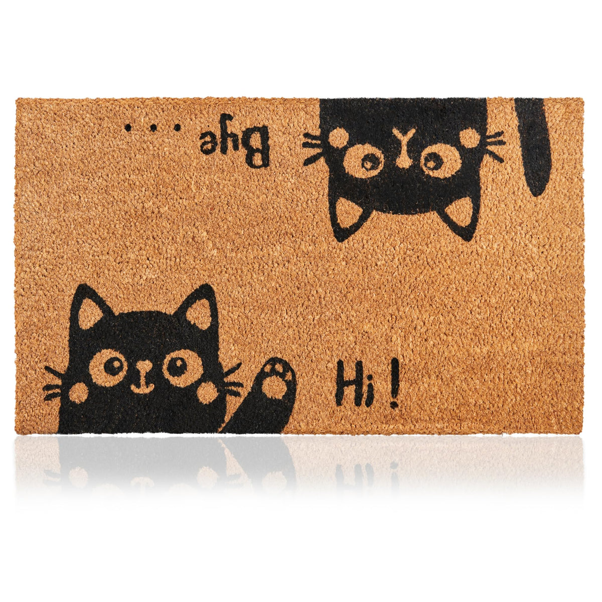 AMARU DOOR MATS Hi-Bye Cat welcome mat front view