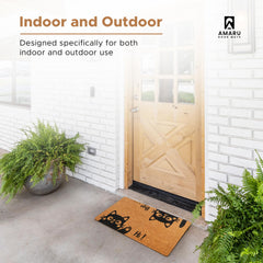 AMARU DOOR MATS Hi-Bye Cat welcome mat side view