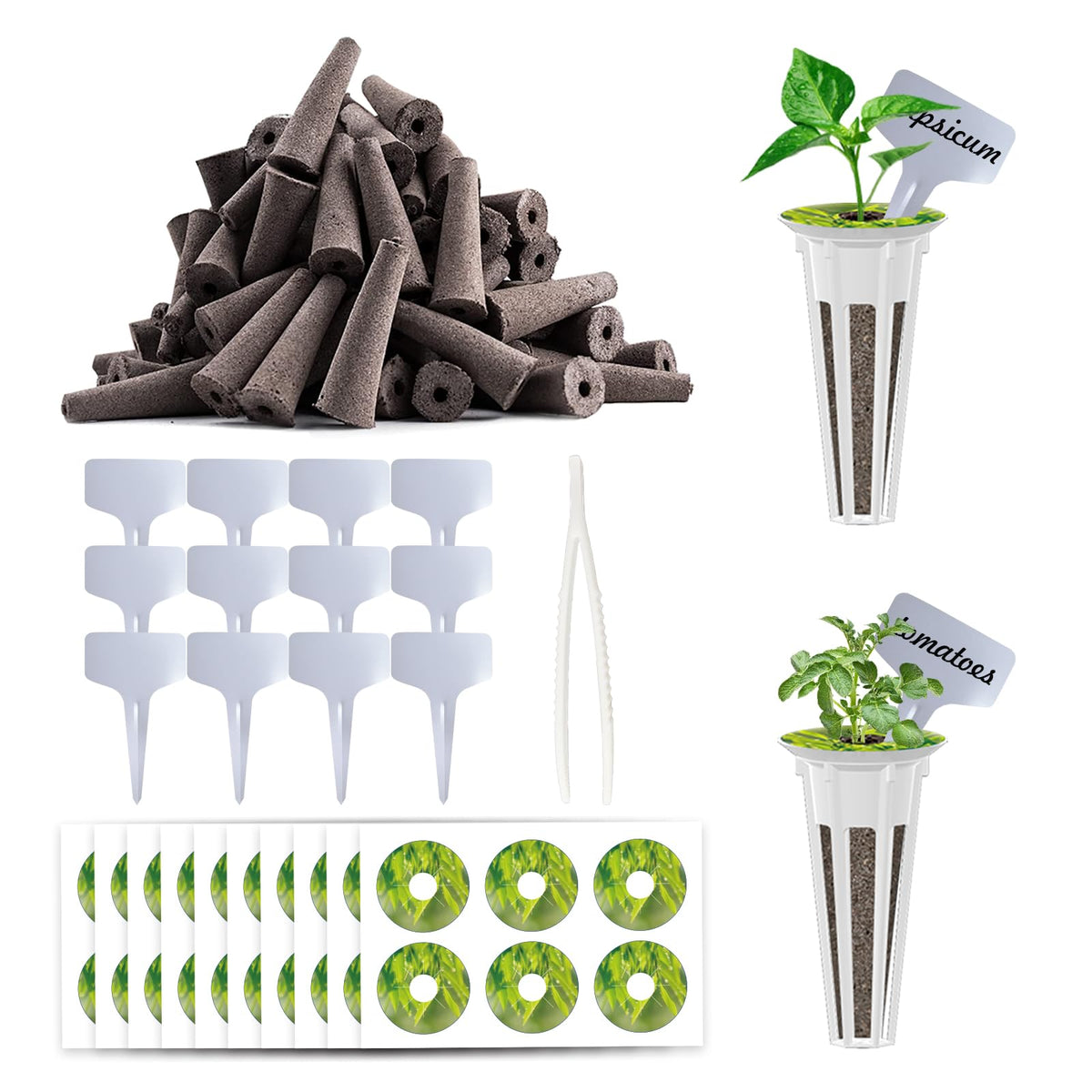 Ambgrow Hydroponic Pods Kit 133 pack with sponges and accessories