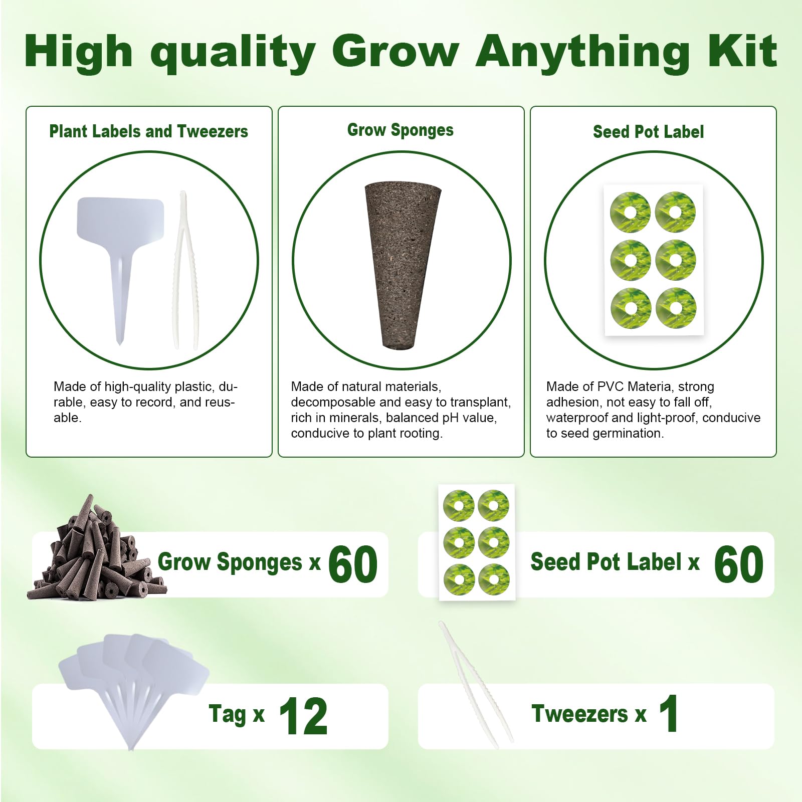 Ambgrow hydroponic pods showing T-shaped plant name tags