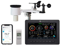 Ambient Weather WS-2000 Smart Weather Station front view with TFT colour display