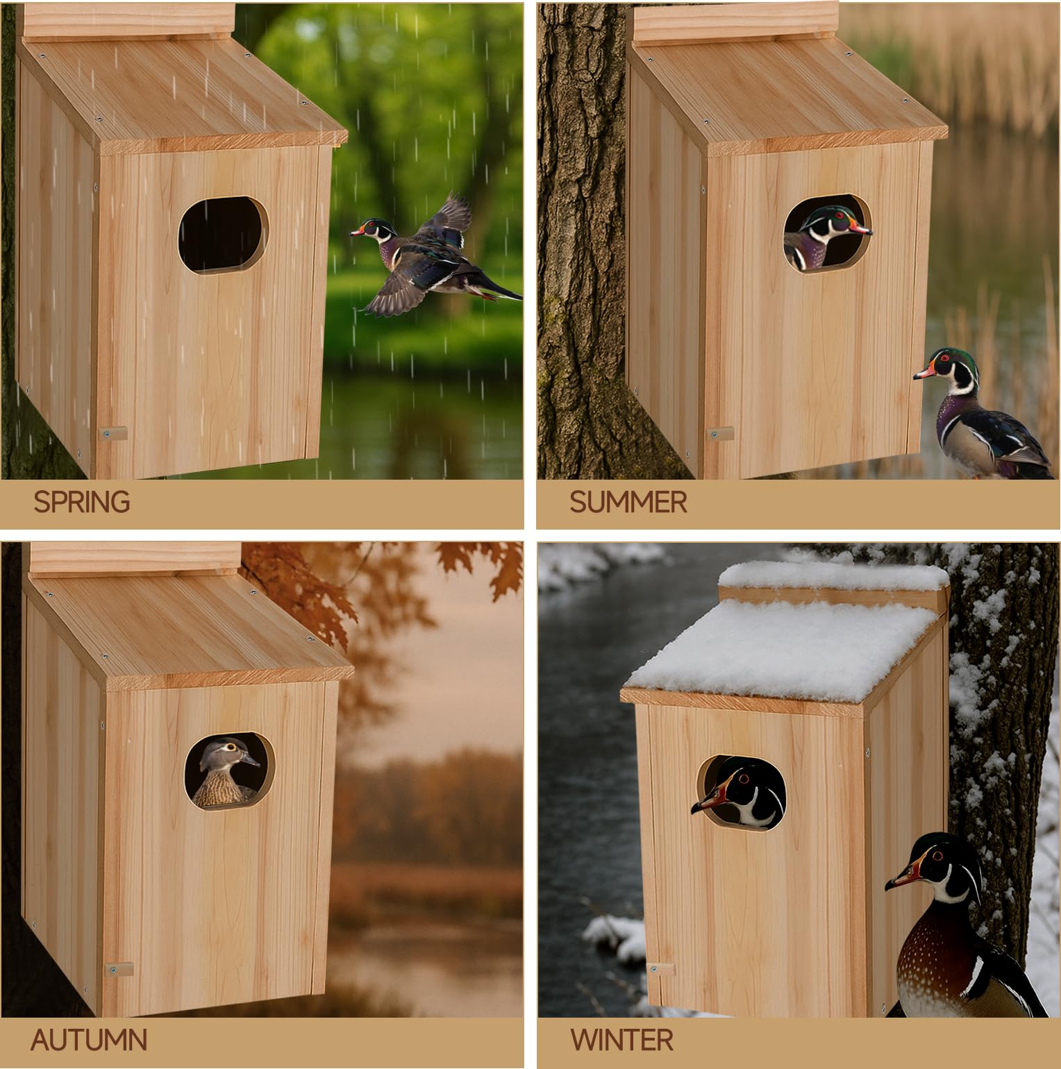 Amcortn Duck House components including wooden boards and screws