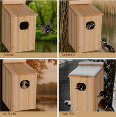 Amcortn Duck House components including wooden boards and screws