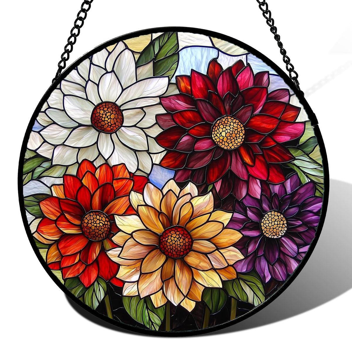 AMDERVEN 15-inch stained glass suncatcher front view