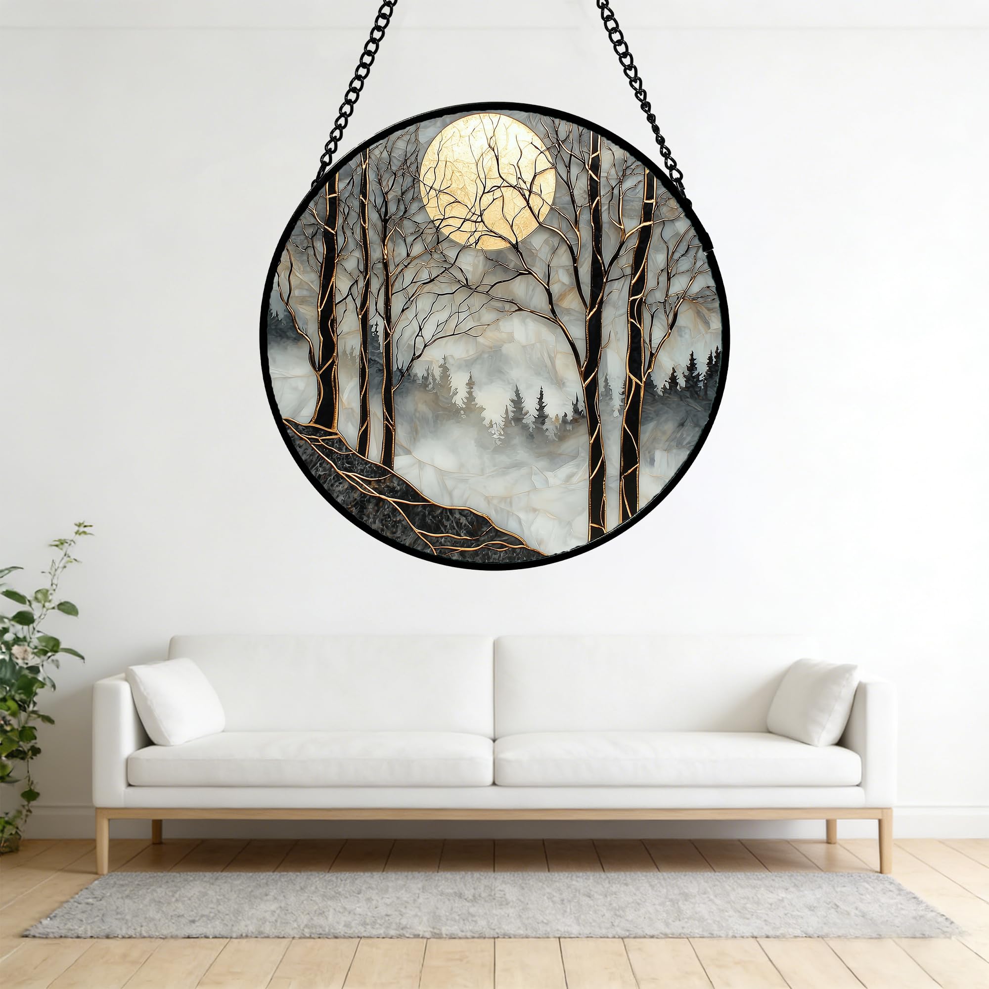 AMDERVEN Stained Glass Suncatcher in a stylish living room
