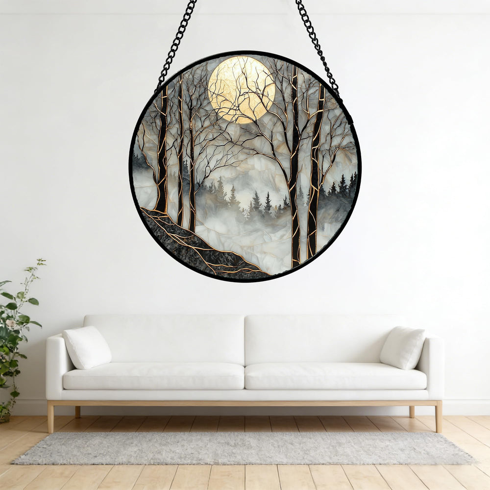 AMDERVEN Stained Glass Suncatcher in a stylish living room