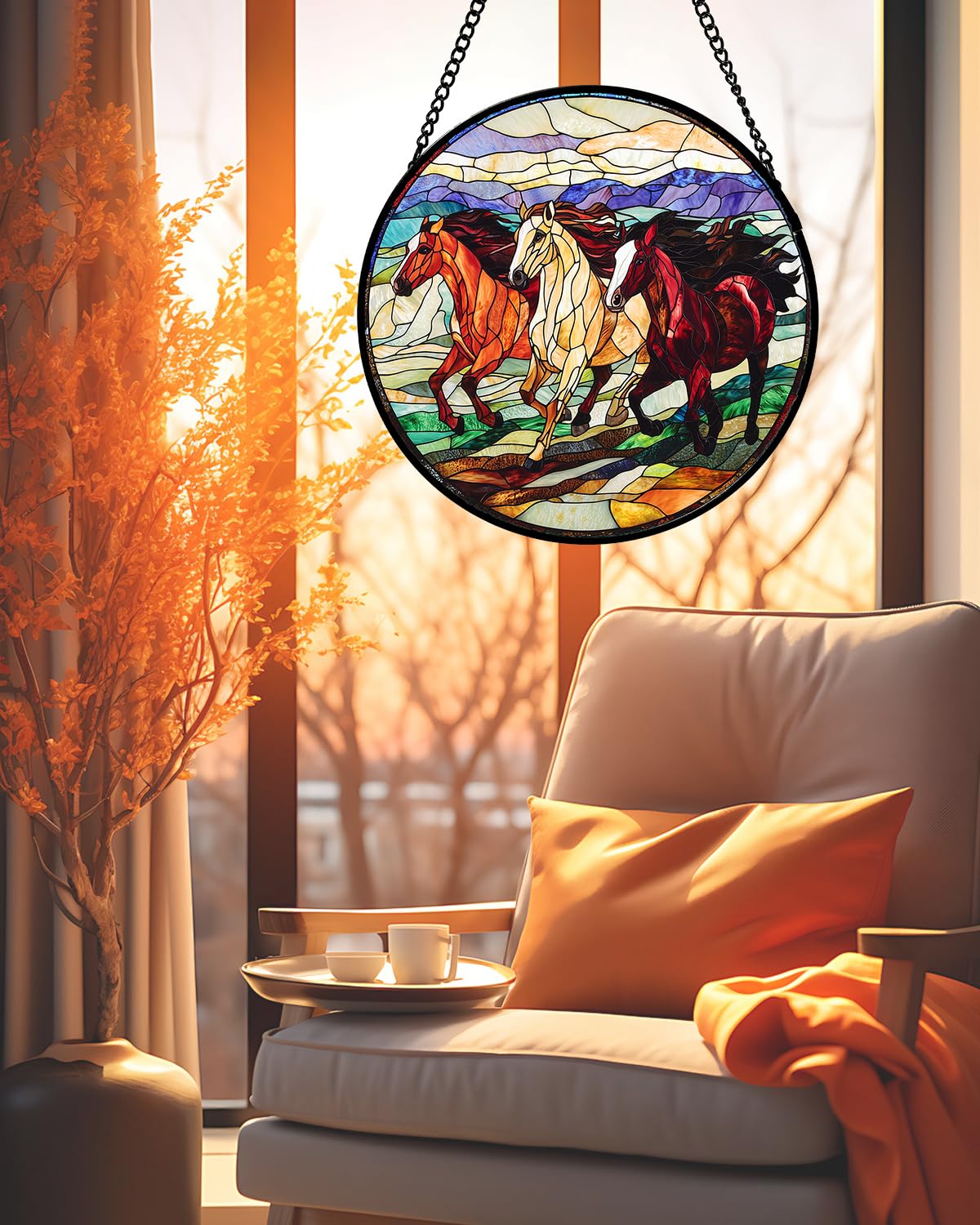 AMDERVEN stained glass suncatcher with cord and hook included