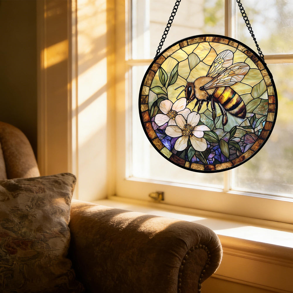 AMDERVEN stained glass suncatcher with cord and hook included