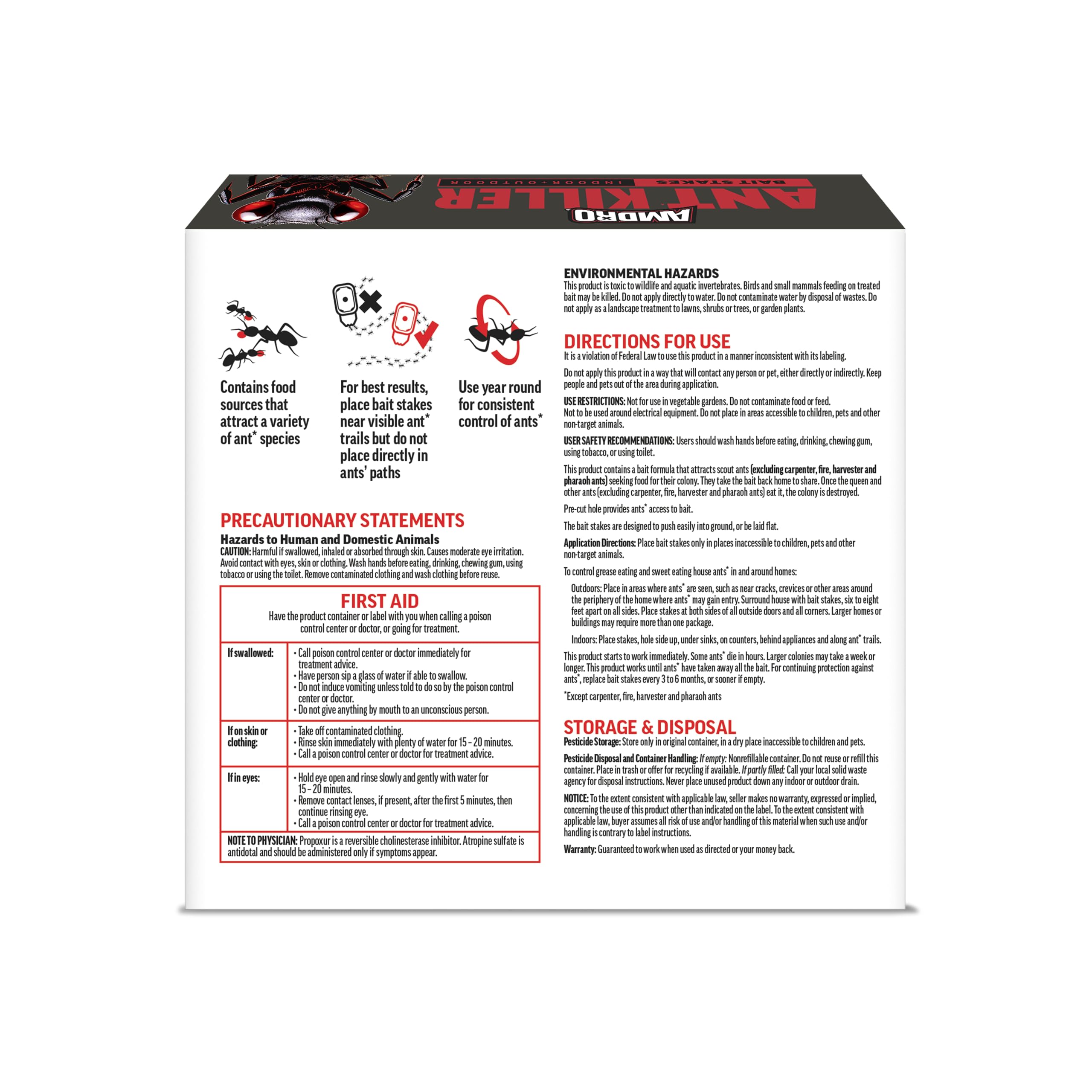 Amdro Ant Killer Bait Station adhesive strip on cabinet