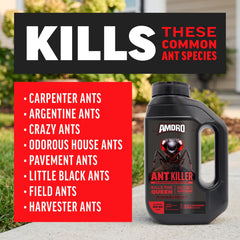 Amdro Ant Killer being applied in a garden