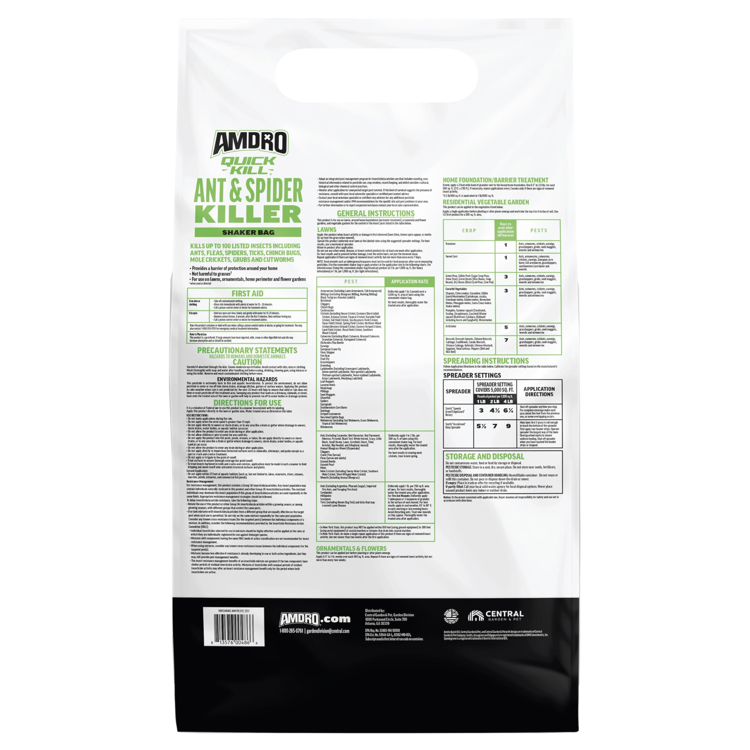 Amdro Quick Kill Ant & Spider Killer 3 lb shaker bag