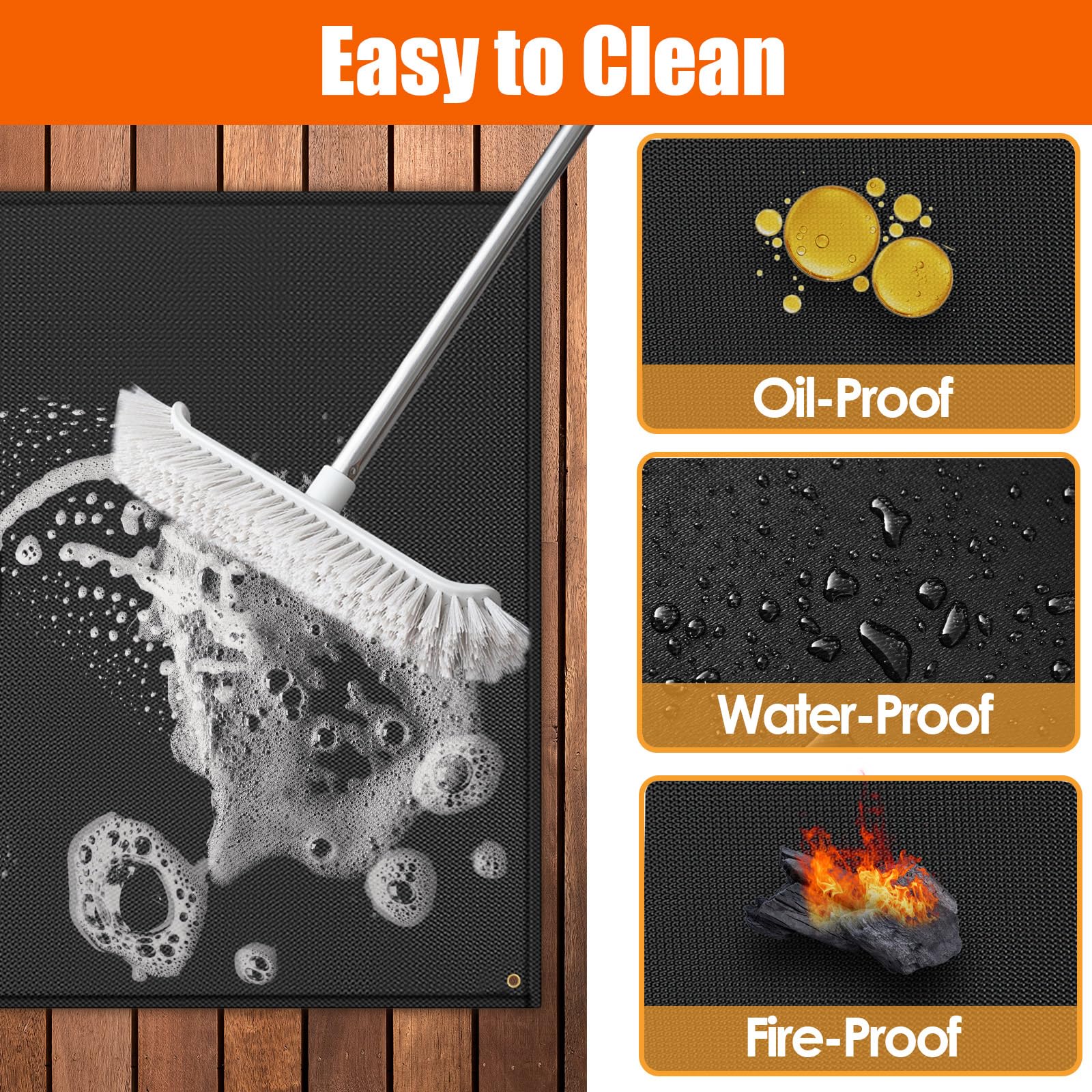Amerbro grill mat easy to clean surface
