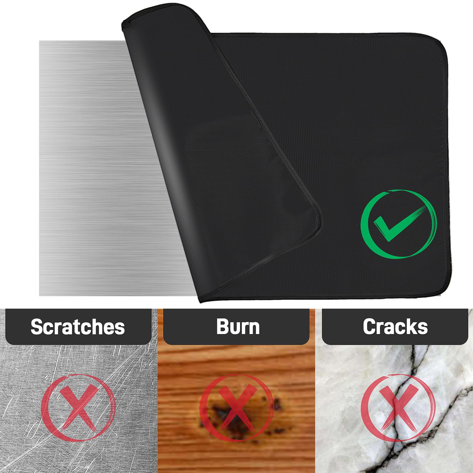 Amerbro grill mat showing easy cleaning with a wet towel