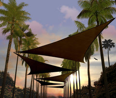 Amgo 18' x 18' x 18' Brown Triangle Sun Shade Sail front view