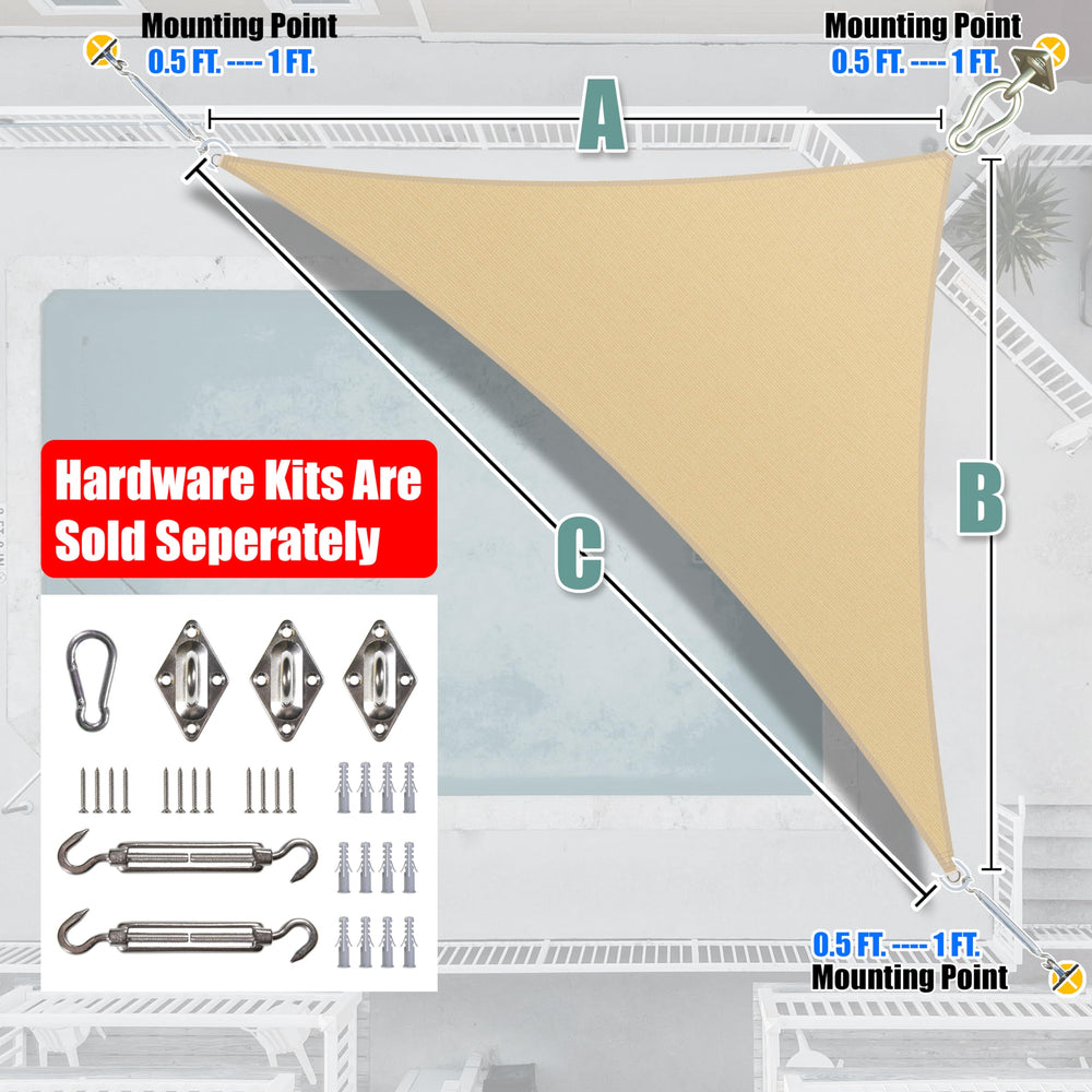 Amgo 20' x 20' shade sail in outdoor garden
